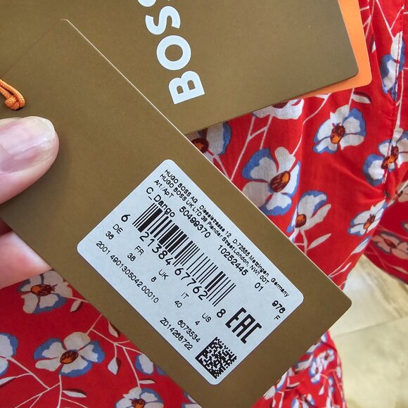 Hugo Boss 100% Cotton Summer Mini Dress Size 4 (New With Tags) - Picture 3 of 5